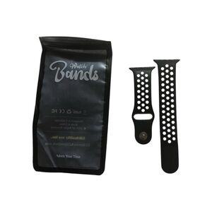 Black Silicone Breathable Apple Watch 44 mm Sports Band